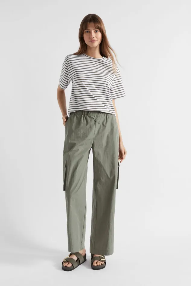 TShirts and Tops Woman Seed Heritage Core Boyfriend Tee Smokey Olive Stripe