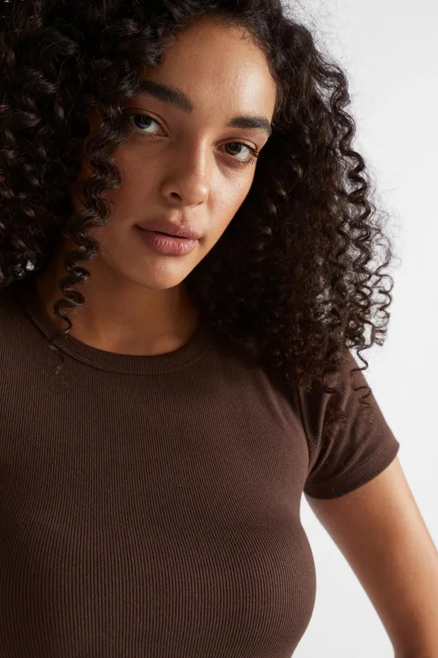 TShirts and Tops Woman Seed Heritage Core Rib Tee Deep Raisin
