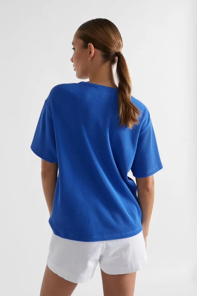 TShirts and Tops Woman Seed Heritage Waffle Logo Tee Deep Ocean
