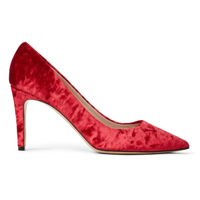 Telma Pointed Toe Pump Red Velvet Women Bruno Magli Evening Telma Pointed Toe Pump Red Velvet Women Bruno Magli Evening