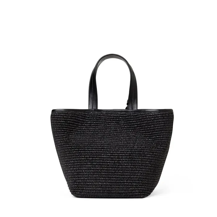 Tessa Mini Tote Black Raffia Women Bruno Magli Handbags