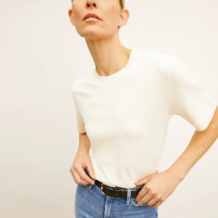 The Leslie TShirt 8211 Organic Pima Cotton Ivory Women Tops M M LaFleur