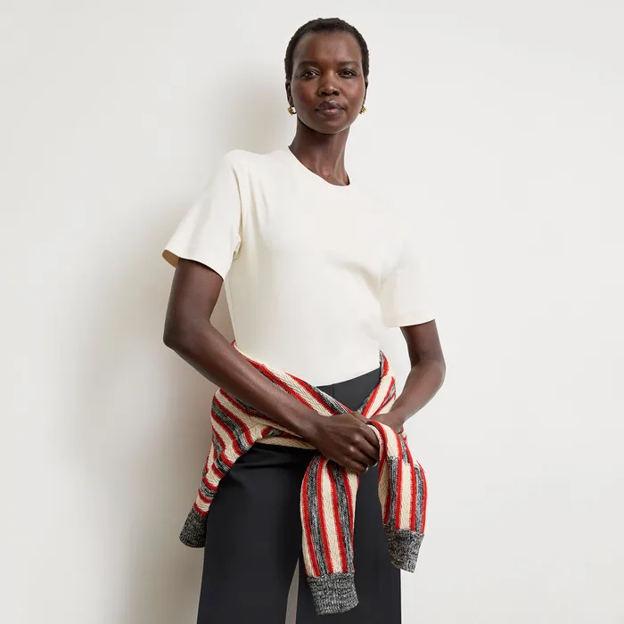 The Leslie TShirt 8211 Organic Pima Cotton Ivory Women Tops M M LaFleur