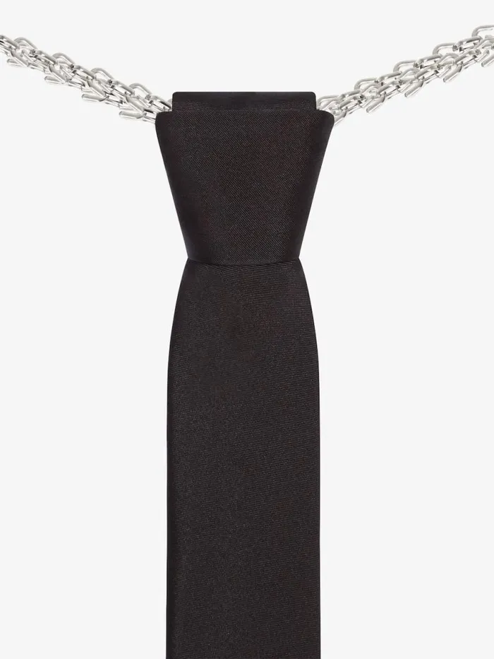 Tie With Chain In Silk Black Men Givenchy Scarves and Ties