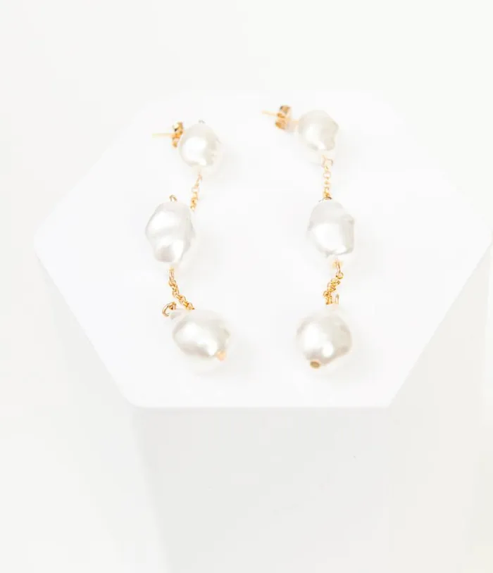 Tiered Pearl Drop Earrings Accessories Unique Vintage Earrings