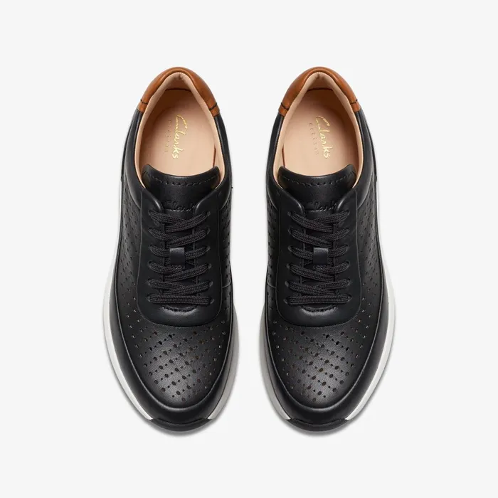 TIVOLI GRACE Black Leather Women Clarks Sneakers