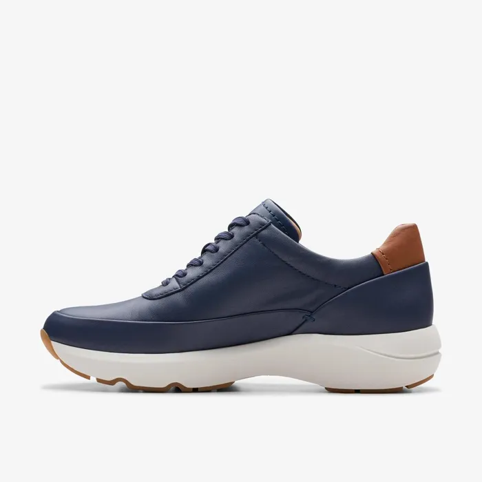 Tivoli Zip Navy Leather Women Clarks Sneakers