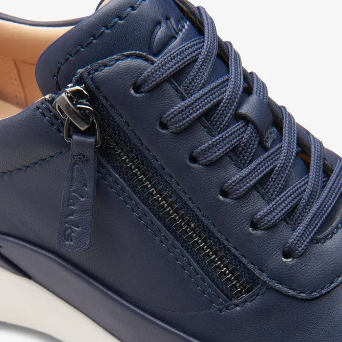 Tivoli Zip Navy Leather Women Clarks Sneakers