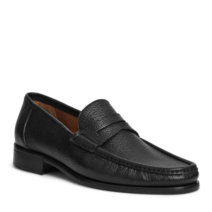 Tonio Slip On Loafer Black Cervo Leather Men Bruno Magli Loafers and Slipons