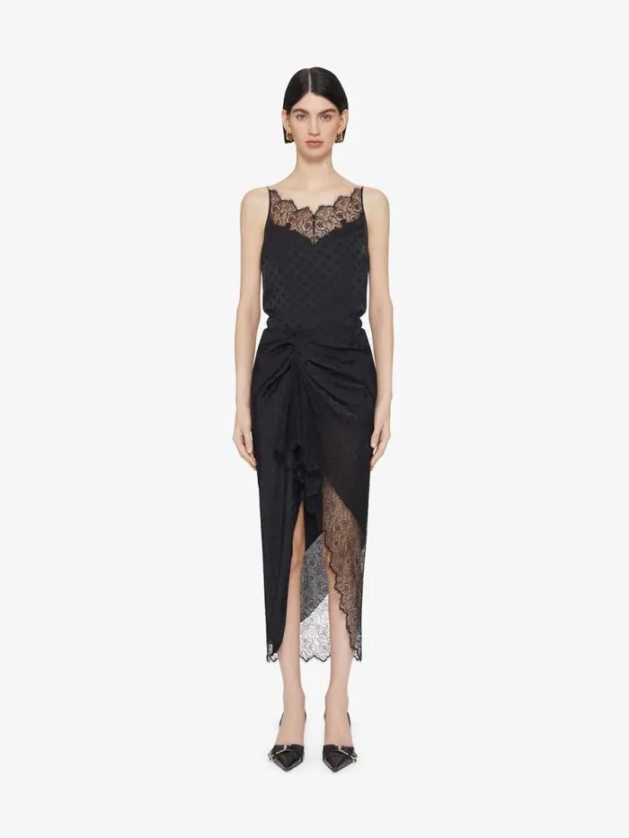 Top In Polka Dots Jacquard And Lace Black Women Givenchy Tops and Shirts