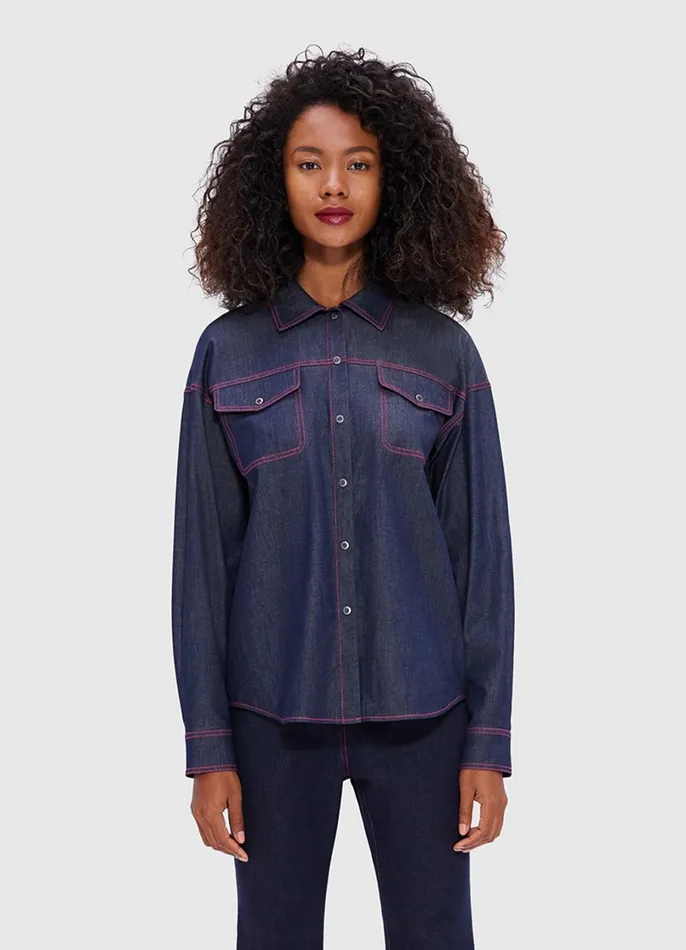 Tops and Shirts Women LEO LIN Dione Denim Shirt 8211 Indigo
