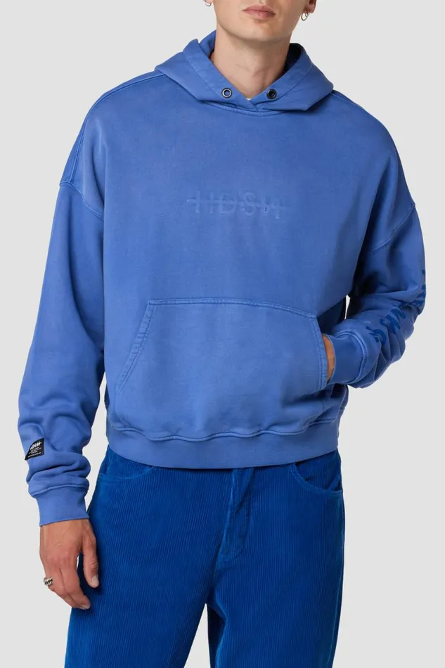 Tops and Sweaters Men Hudson Jeans Crop Hoodie Deep Royal