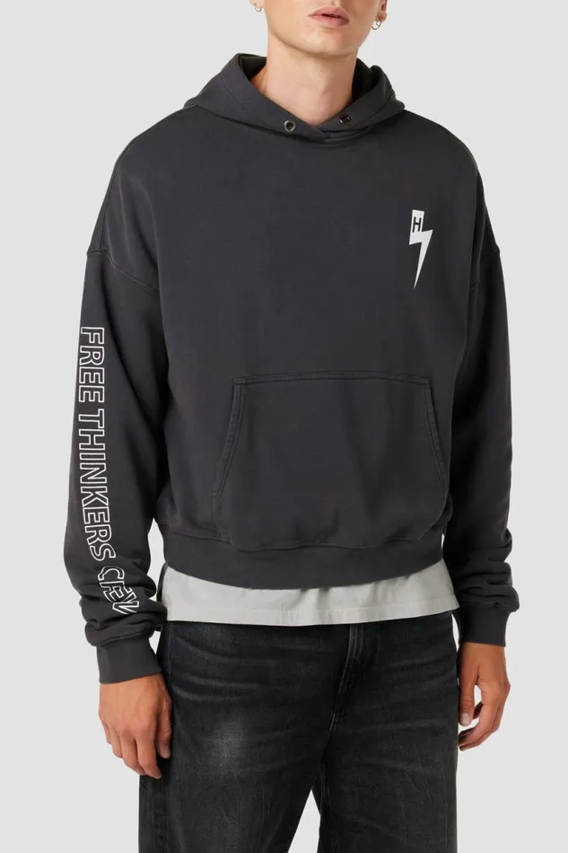 Tops and Sweaters Men Hudson Jeans Crop Hoodie Ink