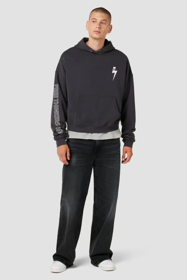 Tops and Sweaters Men Hudson Jeans Crop Hoodie Ink