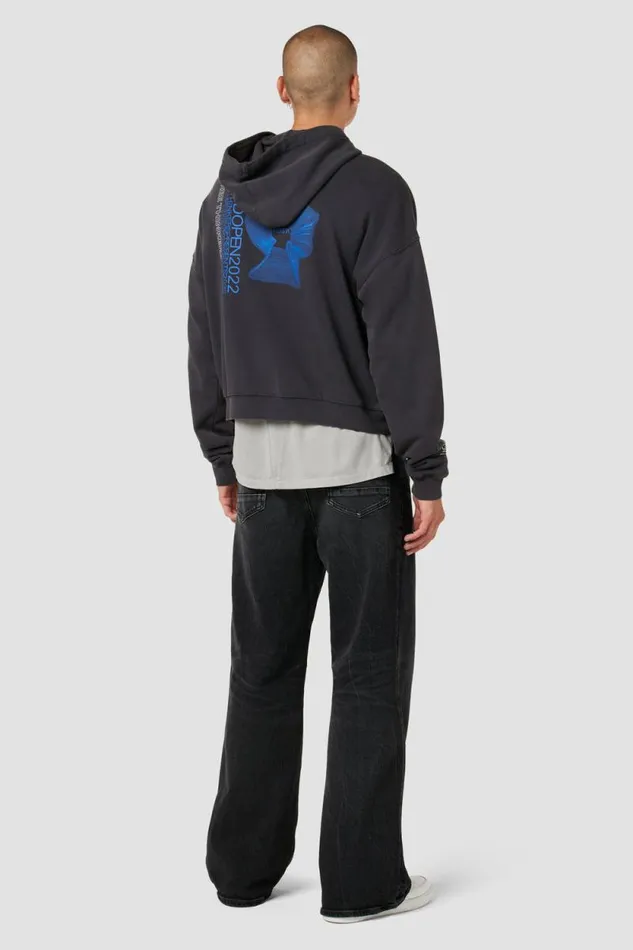 Tops and Sweaters Men Hudson Jeans Crop Hoodie Ink