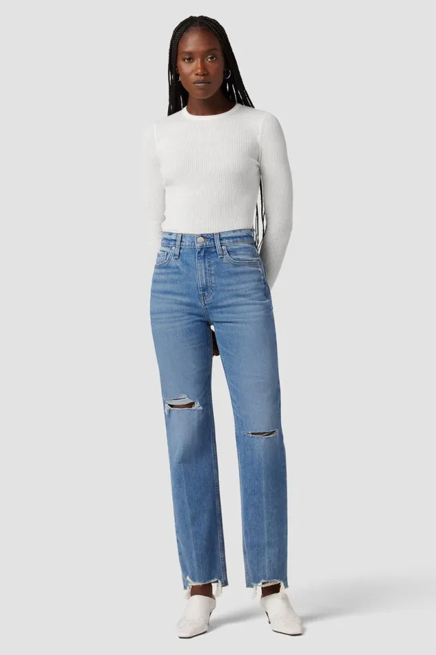 Tops and Sweaters Women Hudson Jeans Back Keyhole Sweater Laser White