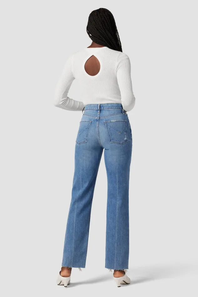 Tops and Sweaters Women Hudson Jeans Back Keyhole Sweater Laser White