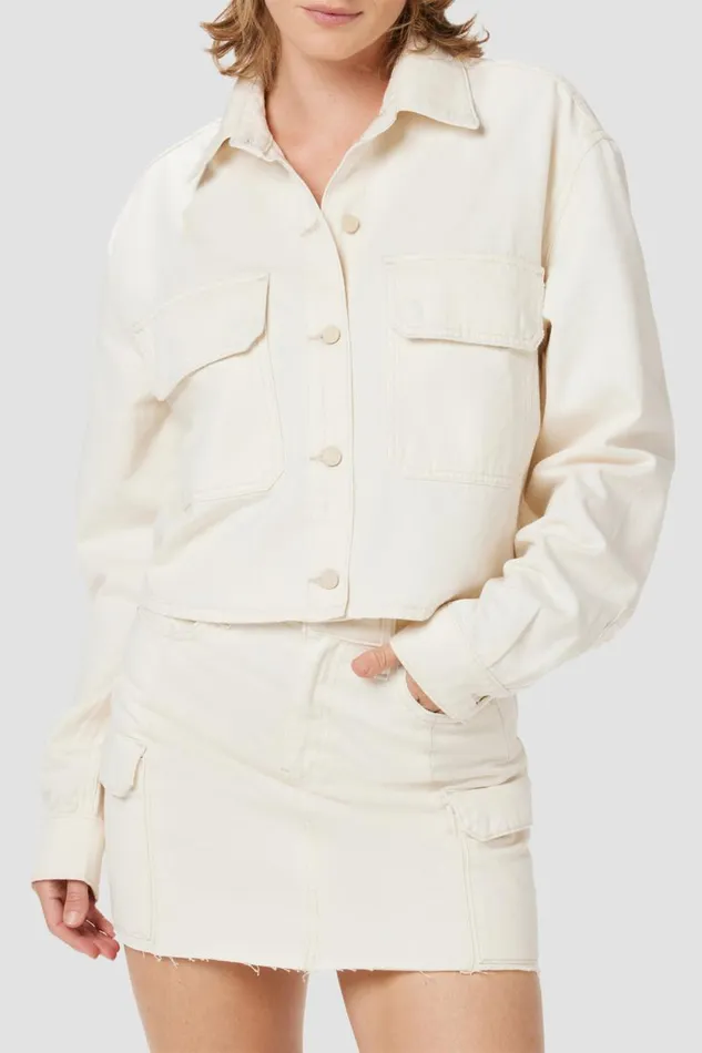 Tops and Sweaters Women Hudson Jeans Cropped Oversized Shirt First Egret