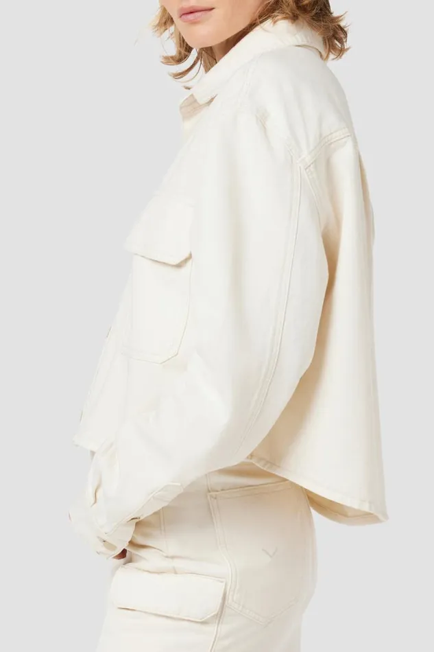 Tops and Sweaters Women Hudson Jeans Cropped Oversized Shirt First Egret