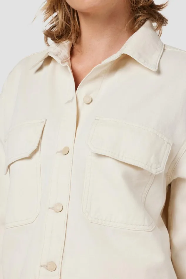 Tops and Sweaters Women Hudson Jeans Cropped Oversized Shirt First Egret