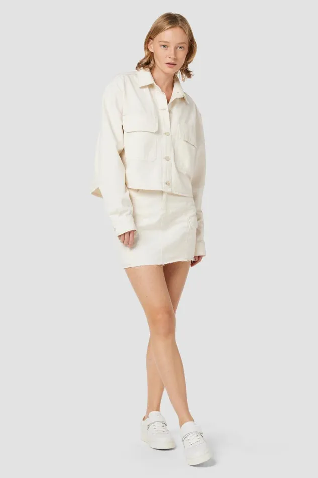 Tops and Sweaters Women Hudson Jeans Cropped Oversized Shirt First Egret