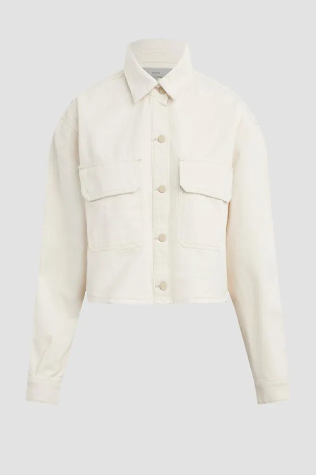 Tops and Sweaters Women Hudson Jeans Cropped Oversized Shirt First Egret
