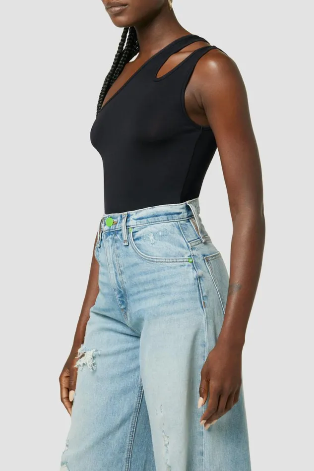 Tops and Sweaters Women Hudson Jeans Hudson X Zoe Costello Asymmetrical Bodysuit Black