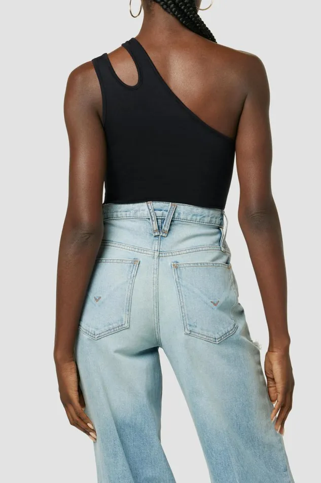 Tops and Sweaters Women Hudson Jeans Hudson X Zoe Costello Asymmetrical Bodysuit Black