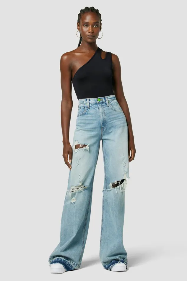 Tops and Sweaters Women Hudson Jeans Hudson X Zoe Costello Asymmetrical Bodysuit Black