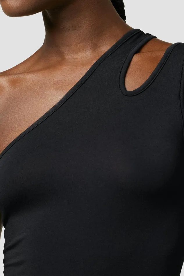 Tops and Sweaters Women Hudson Jeans Hudson X Zoe Costello Asymmetrical Bodysuit Black