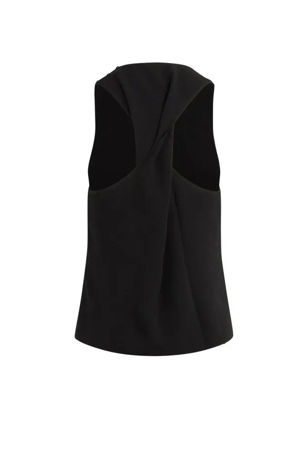 Tops and Sweaters Women Hudson Jeans Twist Back Woven Tank Black