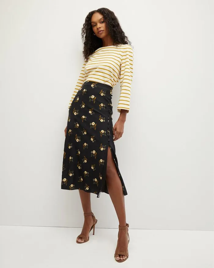Tops and Tees Shop Veronica Beard Hovey Striped Top Saffronoffwhite