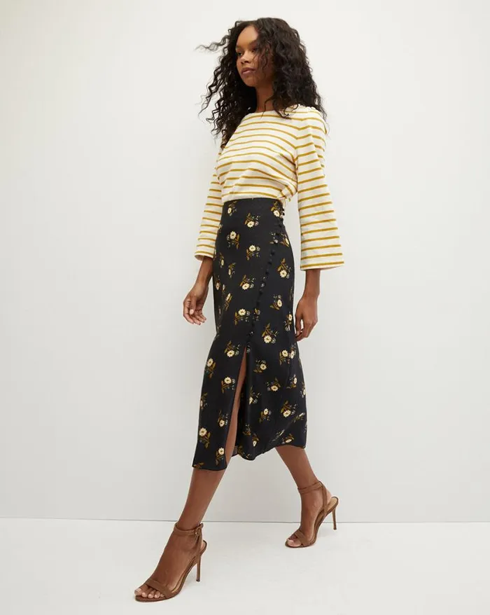 Tops and Tees Shop Veronica Beard Hovey Striped Top Saffronoffwhite