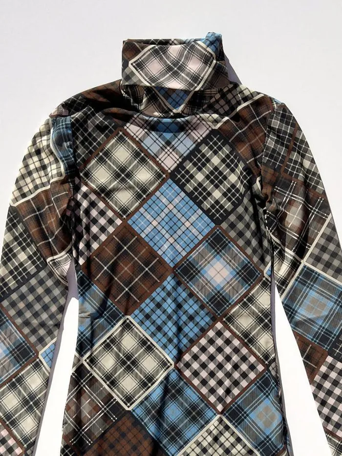 Tops Shop Lisa Says Gah Printed Mesh Long Sleeve Rollneck