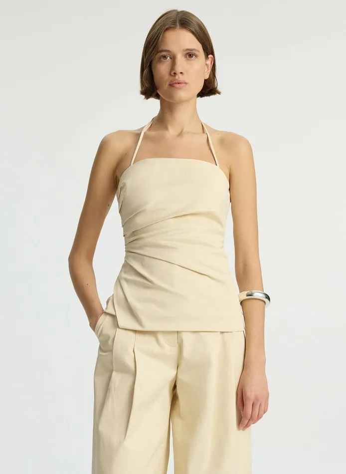 Tops Women ALC Charlotte Sateen Halter Top Beige