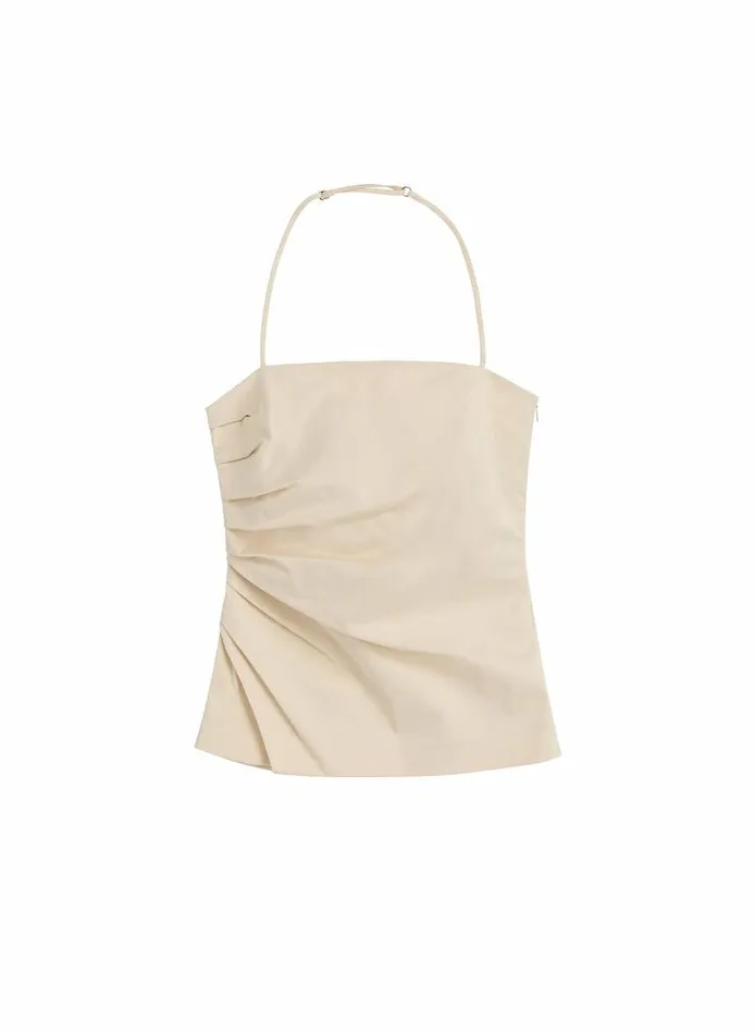 Tops Women ALC Charlotte Sateen Halter Top Beige