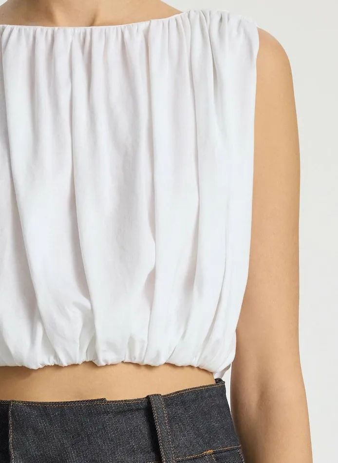 Tops Women ALC Nell Cropped Cotton Jersey Tee White