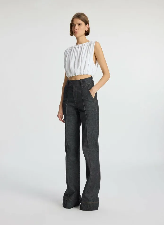 Tops Women ALC Nell Cropped Cotton Jersey Tee White