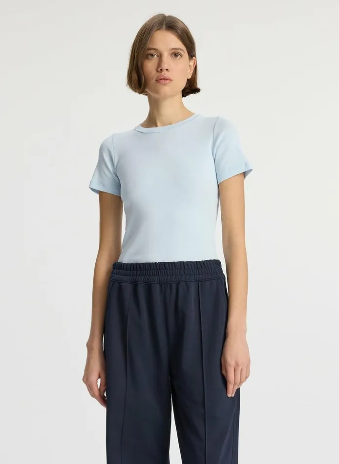Tops Women ALC Paloma Cotton Rib Baby Tee Ice Blue