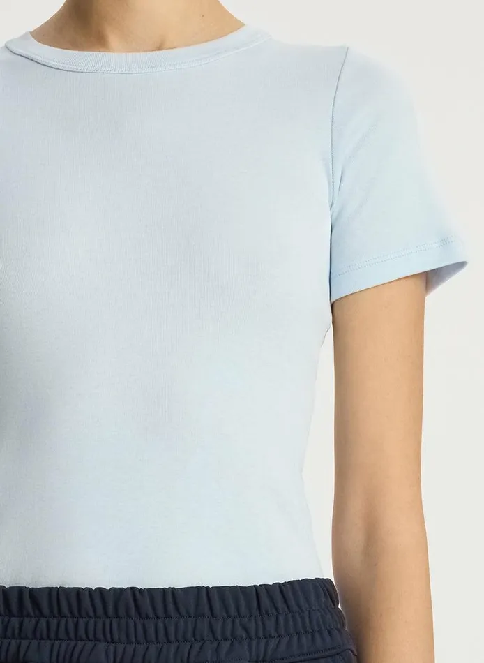 Tops Women ALC Paloma Cotton Rib Baby Tee Ice Blue