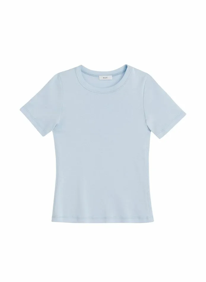 Tops Women ALC Paloma Cotton Rib Baby Tee Ice Blue