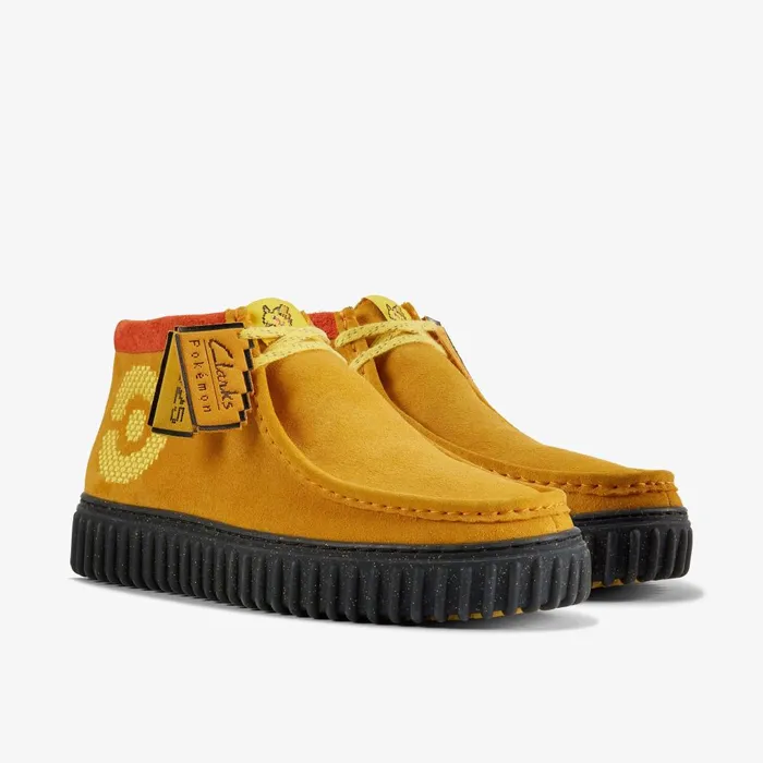 Torhill Explore X Pokmon Yellow Suede WomenMen Clarks Boots and Booties