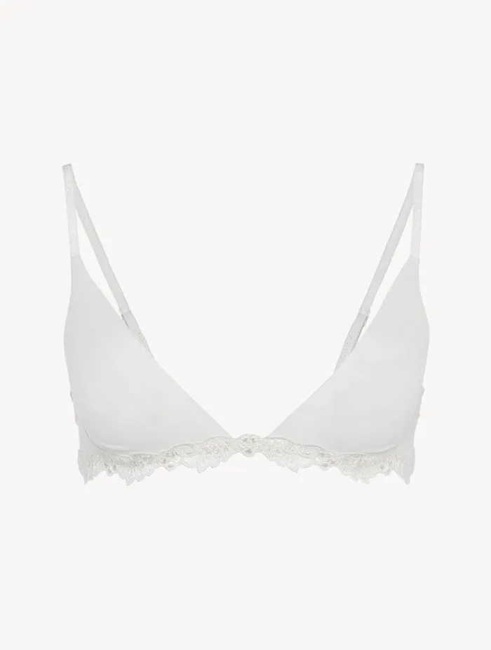 Triangle Bra In Offwhite Stretch Tulle Lingerie La Perla Triangle