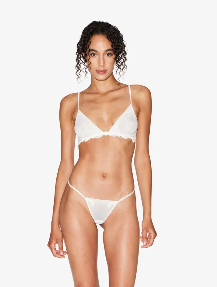 Triangle Bra In Offwhite Stretch Tulle Lingerie La Perla Triangle