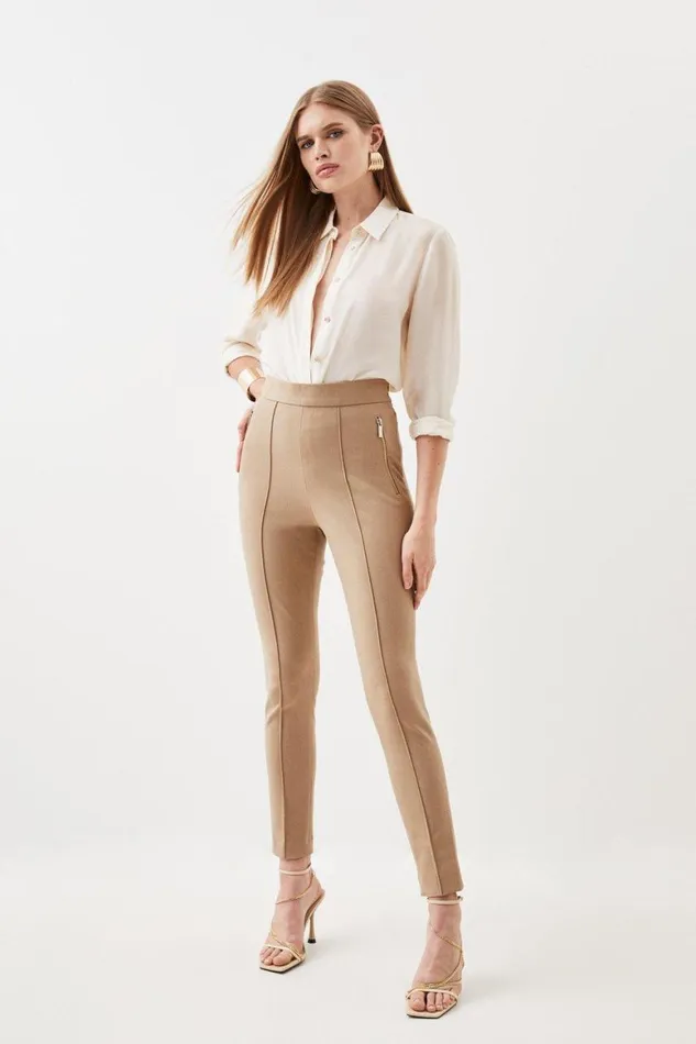 Trousers Women Karen Millen Bi Stretch Woven Jodhpur Trousers Camel