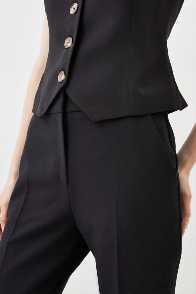 Trousers Women Karen Millen Clean Tailored High Waist Wide Leg Trouser Black