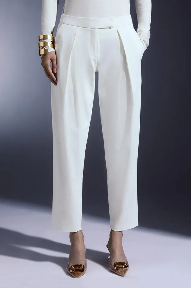 Trousers Women Karen Millen Relaxed Fit Tailored Trouser Ivory