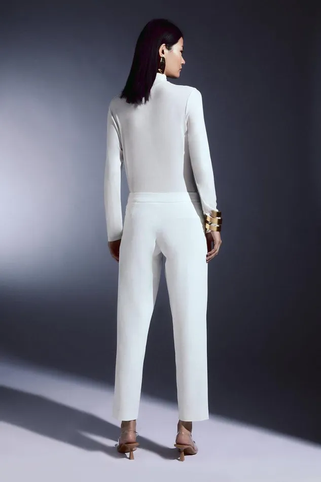 Trousers Women Karen Millen Relaxed Fit Tailored Trouser Ivory