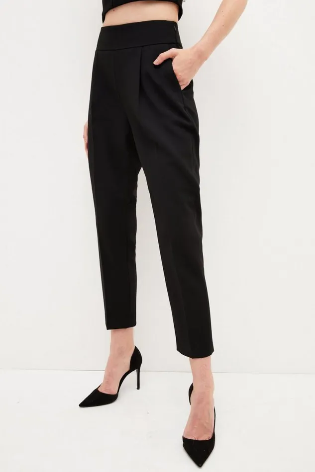 Trousers Women Karen Millen Tall Compact Stretch Slim Leg Trouser Black