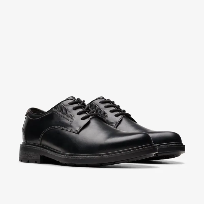 Un Shire Low Black Leather Men Clarks Casual Dress Shoes